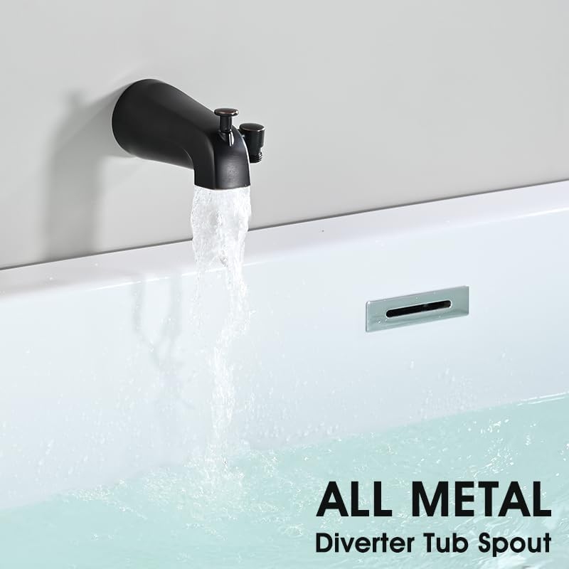 PROOX All Metal Tub Spout with Diverter Matte Black, Diverter Tub Spout for Hand Shower - Image 3